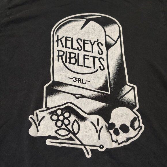 Kelsey Riblets 3RL T-Shirt Womens Gravestone Tattoos Black White - Picture 3 of 10